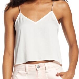 ‘Satin’ White Crop Cami NWT